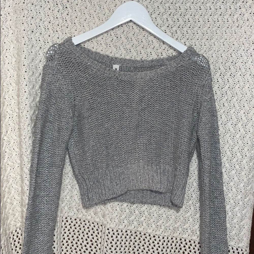 Cropped knit sweater